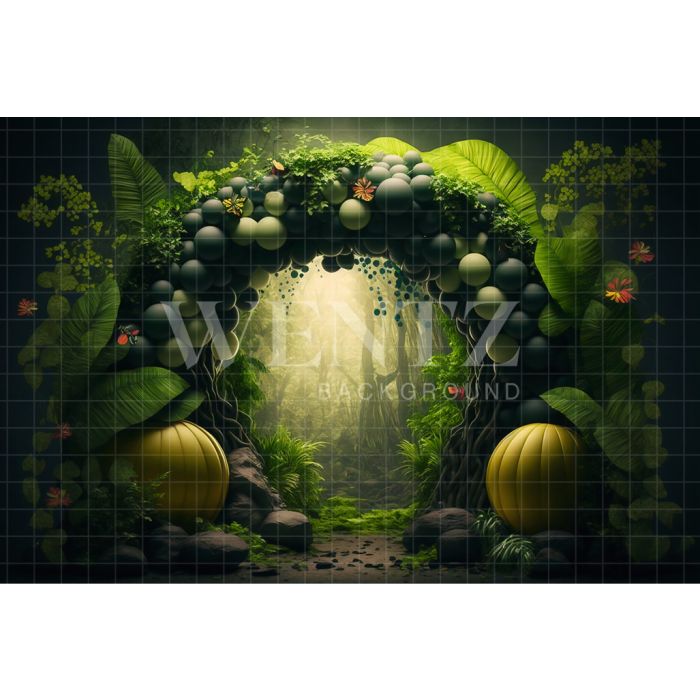 Photography Background in Fabric Cake Smash Magical Forest / Backdrop 2659