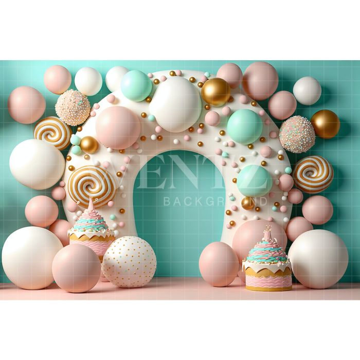 Photography Background in Fabric Cake Candy Color Candies / Backdrop 2662