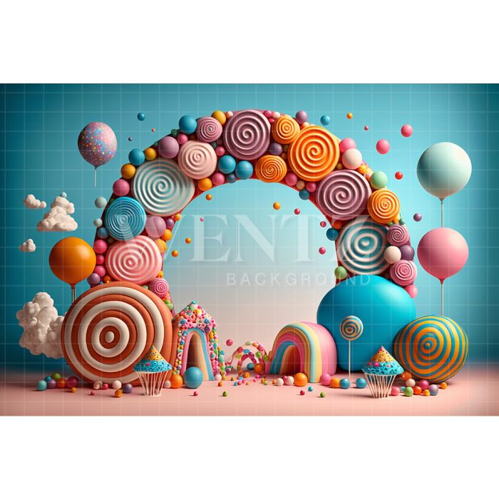 Photography Background in Fabric Cake Smash Lollipops / Backdrop 2674