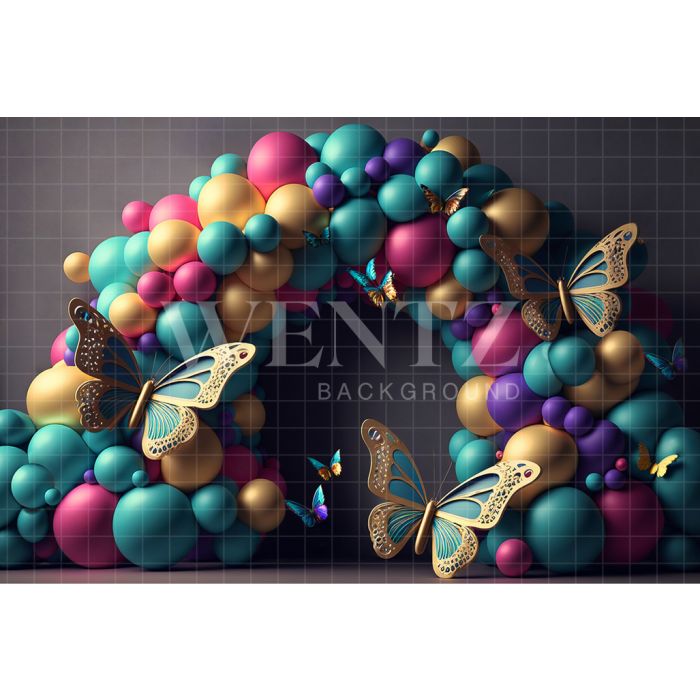 Photography Background in Fabric Cake Smash Butterflies / Backdrop 2692