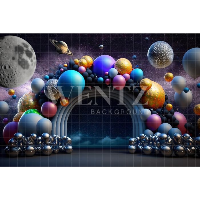 Photography Background in Fabric Cake Smash Planets / Backdrop 2704