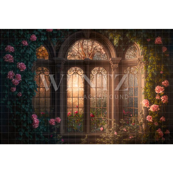 Photography Background in Fabric Scenery with Flowers / Backdrop 2715