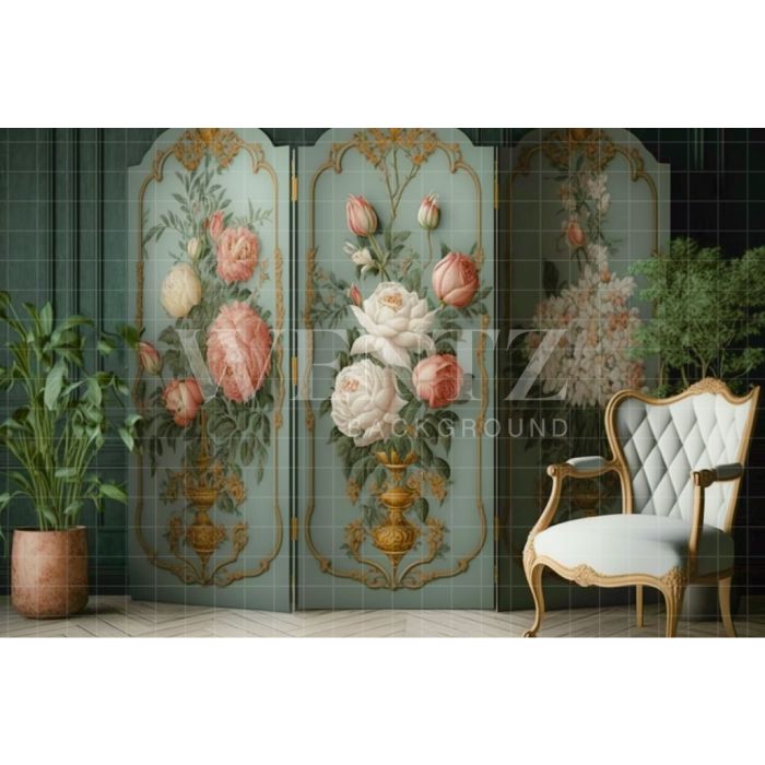 Photography Background in Fabric Mother's Day Floral Dressing Room / Backdrop 2756