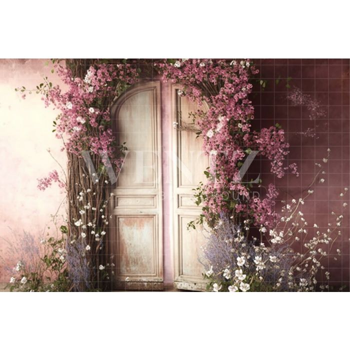 Photography Background in Fabric Set Flowery Door / Backdrop 2816