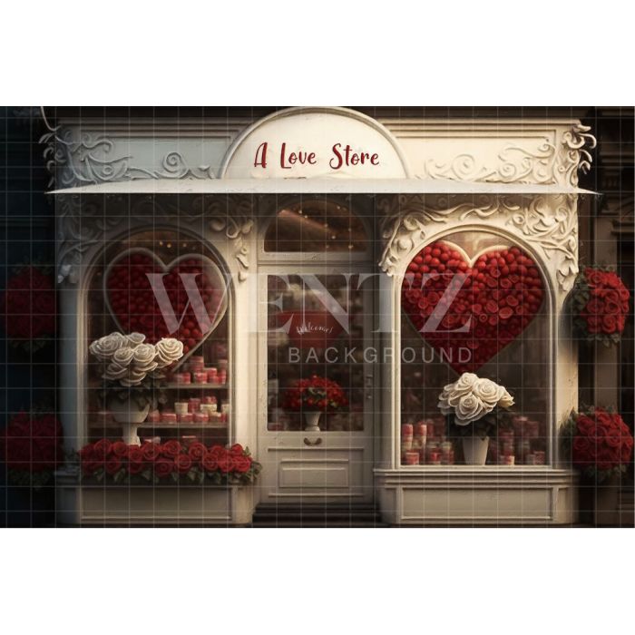 Photography Background in Fabric Gift Shop with Roses / Backdrop 2837