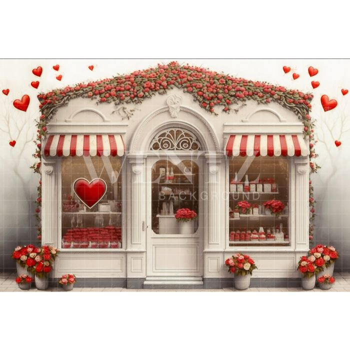 Photography Background in Fabric Valentine's Day Gift Shop / Backdrop 2852