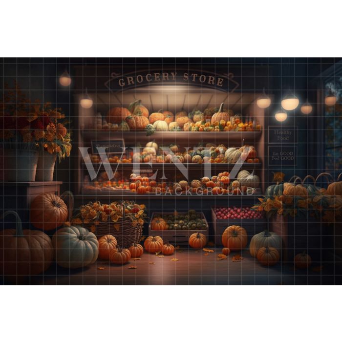 Photography Background in Fabric Fall Grocery Store / Backdrop 2920