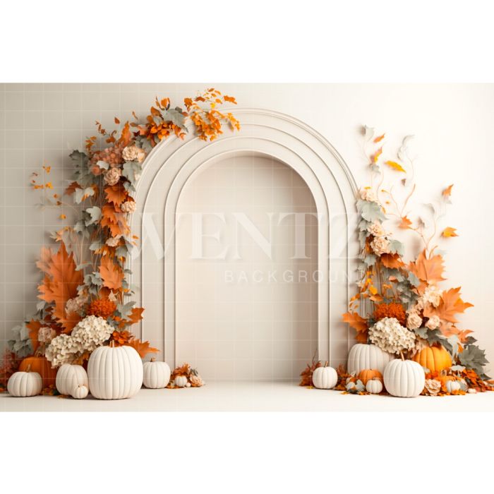 Photography Background in Fabric White Arch with Flowers / Backdrop 2930