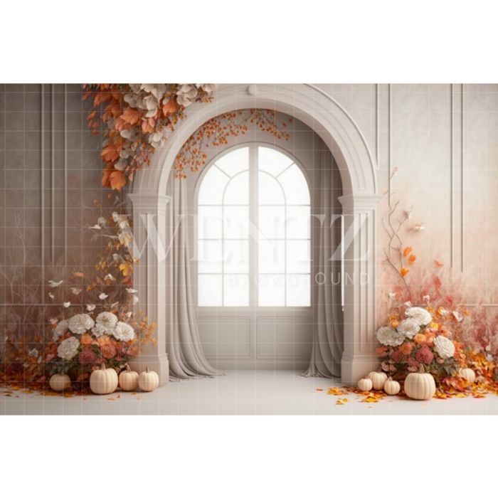 Photography Background in Fabric White Room with Flowers / Backdrop 2932
