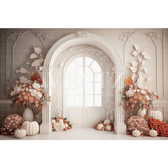 Photography Background in Fabric White Room with Flowers / Backdrop 2933