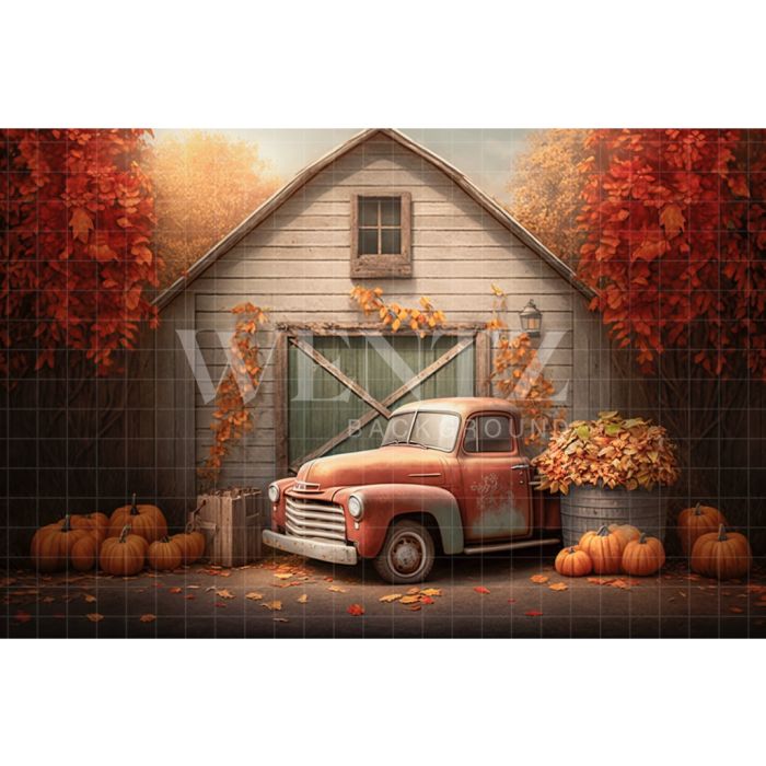 Photography Background in Fabric Barn and Car / Backdrop 2946