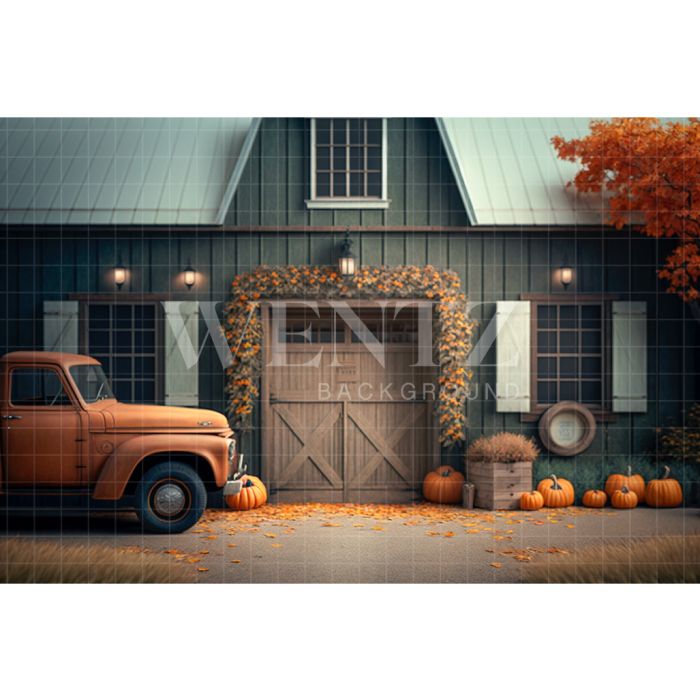 Photography Background in Fabric Barn and Car / Backdrop 2948