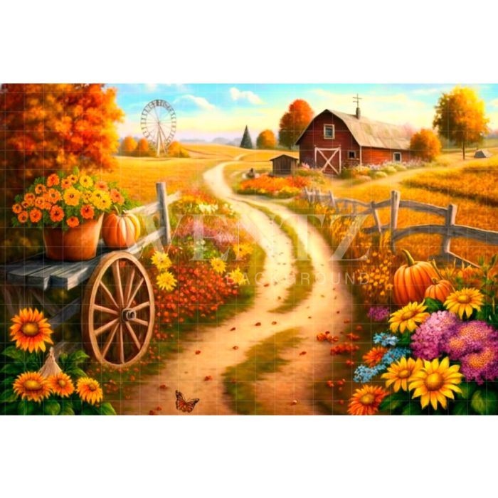 Photography Background in Fabric Road to Farm / Backdrop 2949