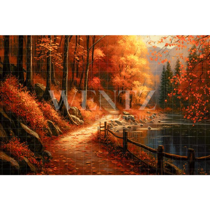 Photography Background in Fabric Fall Grove / Backdrop 2951
