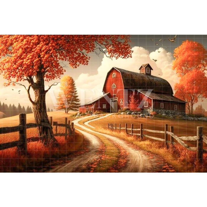Photography Background in Fabric Road to Barn / Backdrop 2953