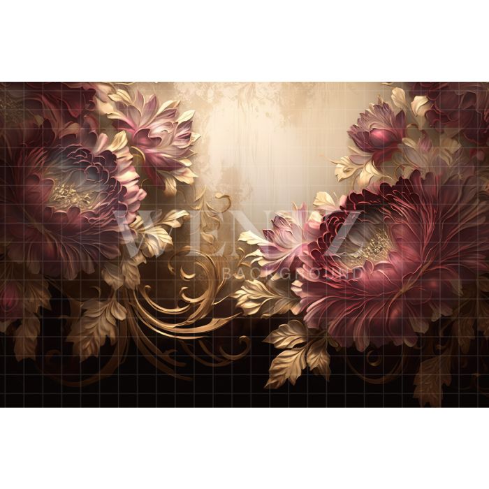 Photography Background in Fabric Floral Fine Art / Backdrop 3009