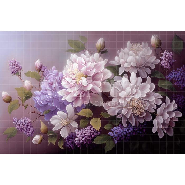 Photography Background in Fabric Lilac Floral Fine Art / Backdrop 3024