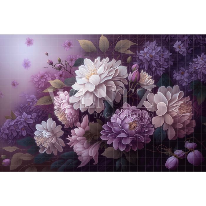 Photography Background in Fabric Lilac Floral Fine Art / Backdrop 3025