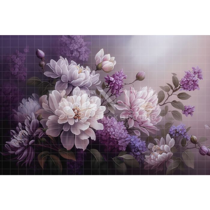 Photography Background in Fabric Lilac Floral Fine Art / Backdrop 3027