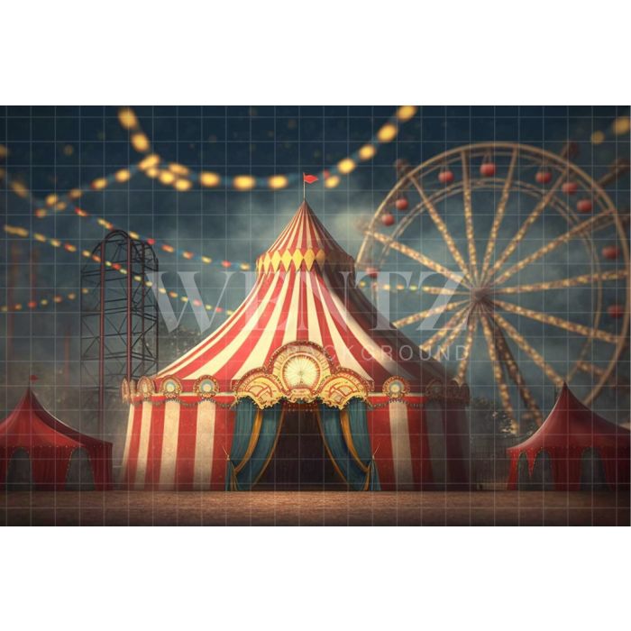 Photography Background in Fabric Circus in the Amusement Park / Backdrop 3055