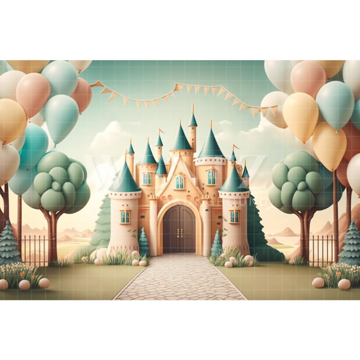 Photography Background in Fabric Cake Smash Little Castle / Backdrop 3105