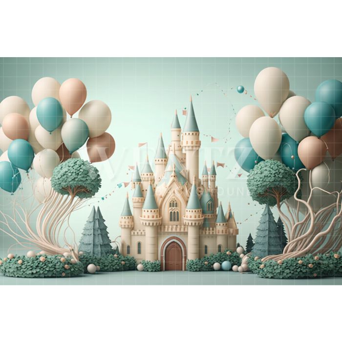 Photography Background in Fabric Cake Smash Little Castle / Backdrop 3106