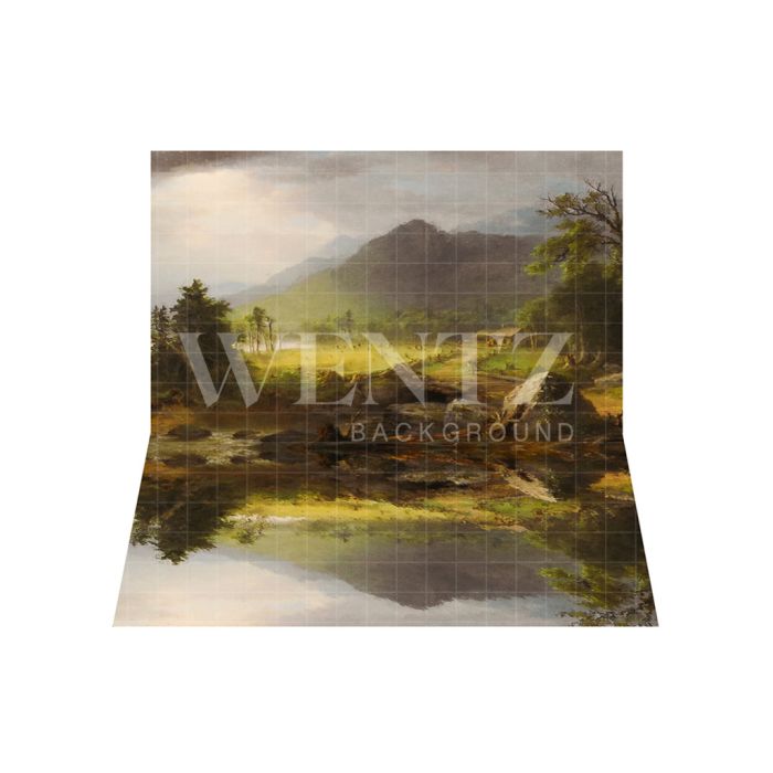 Photography Background in Fabric Landscape with Lake / Backdrop 3182