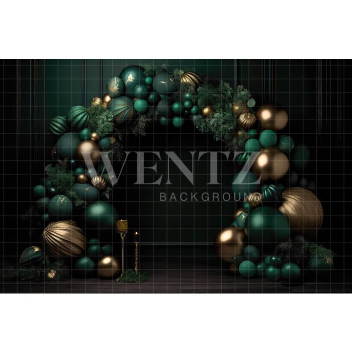 Photography Background in Fabric Cake Smash Green and Gold / Backdrop 3190