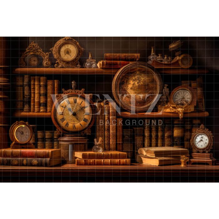 Photography Background in Fabric Set with Books / Backdrop 3207