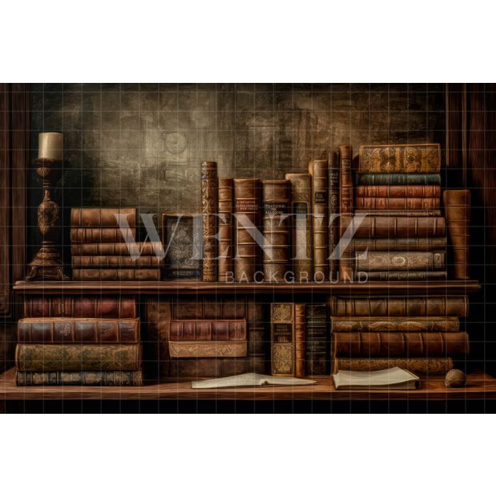 Photography Background in Fabric Set with Books / Backdrop 3209