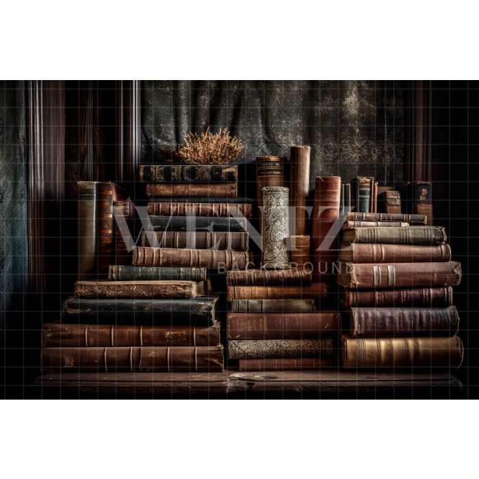 Photography Background in Fabric Set with Books / Backdrop 3211