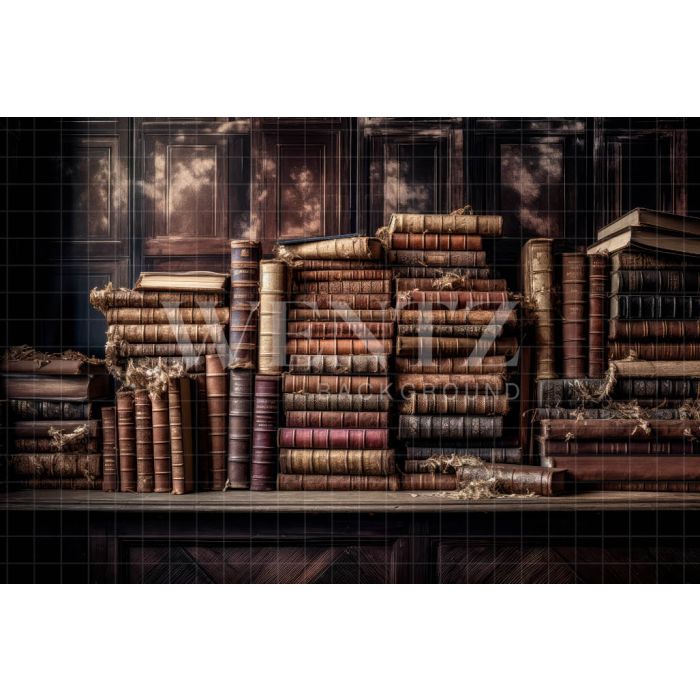 Photography Background in Fabric Set with Books / Backdrop 3213
