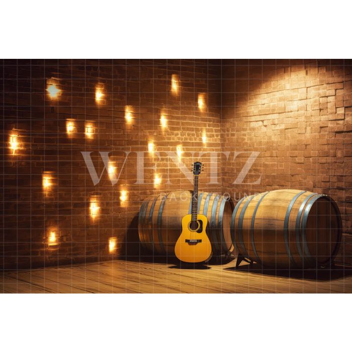 Photography Background in Fabric Set with Guitar / Backdrop 3242