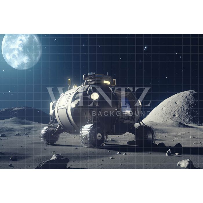 Photography Background in Fabric Robot on the Moon / Backdrop 3271