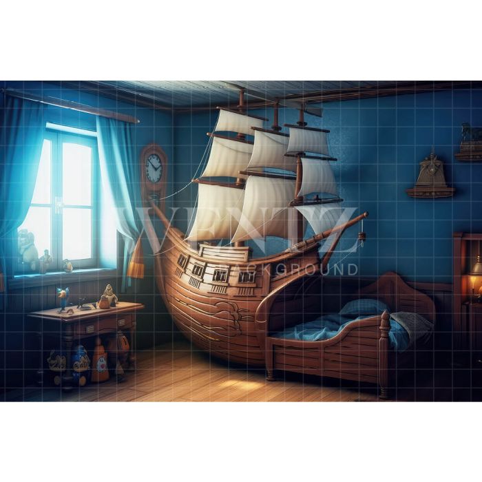 Photography Background in Fabric Sailor's Room / Backdrop 3278