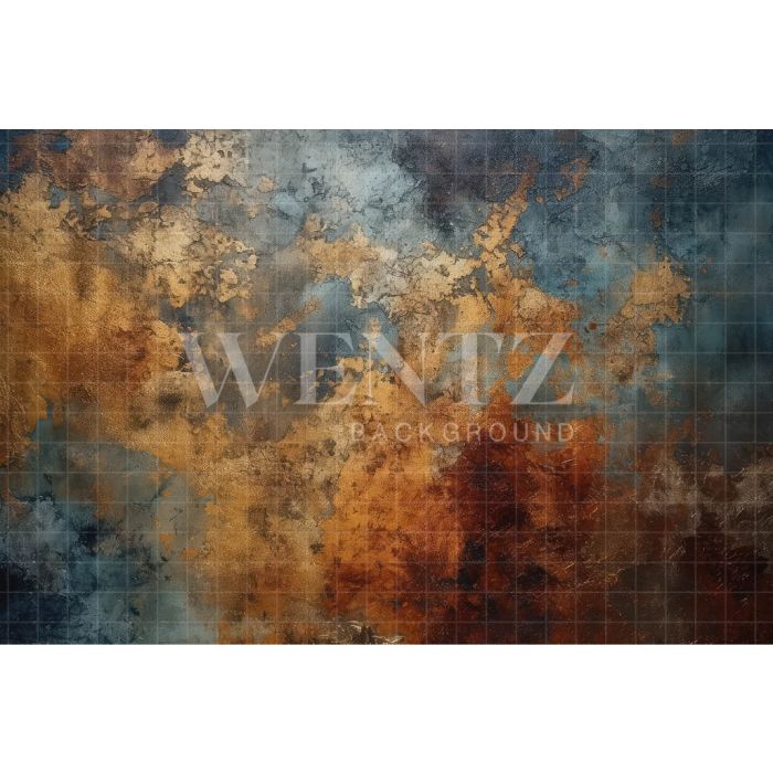 Photography Background in Fabric Blue and Gold Texture / Backdrop 3286