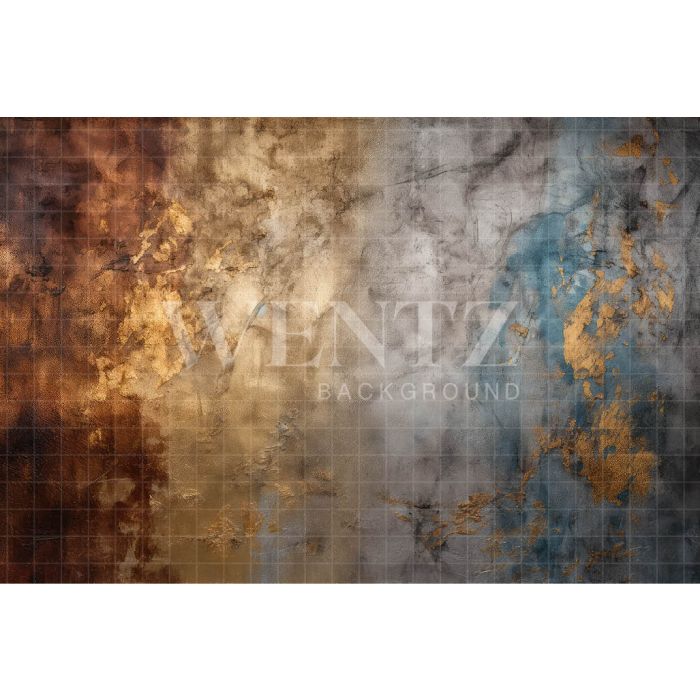 Photography Background in Fabric Blue and Gold Texture / Backdrop 3287
