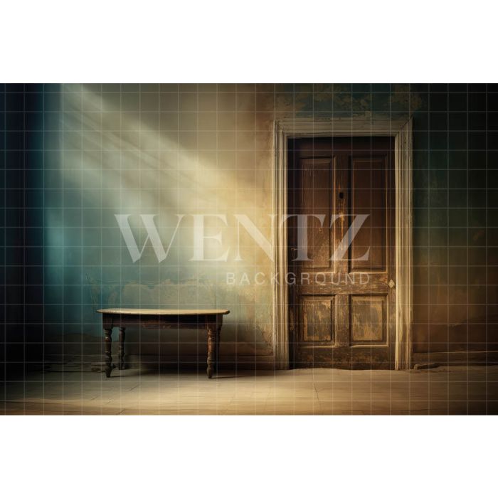 Photography Background in Fabric Set with Rustic Door / Backdrop 3289