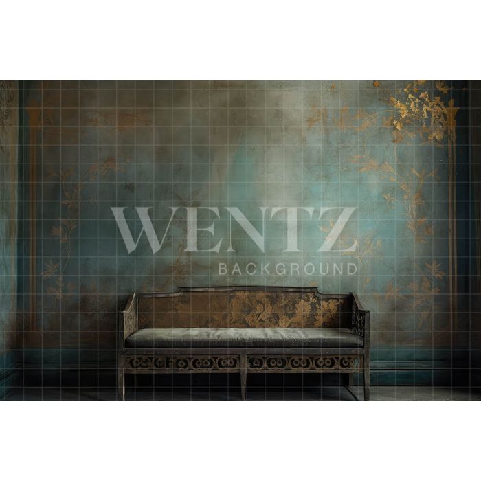 Photography Background in Fabric Set with Rustic Couch / Backdrop 3290