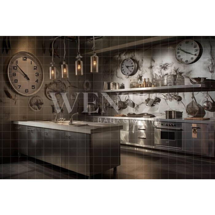 Photography Background in Fabric Dad's Kitchen / Backdrop 3297