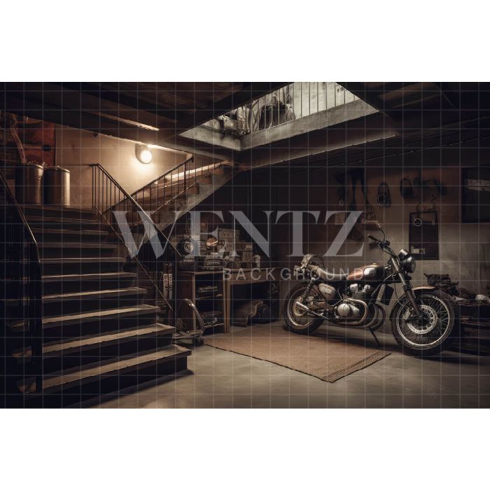 Photography Background in Fabric Motorbike Garage / Backdrop 3309