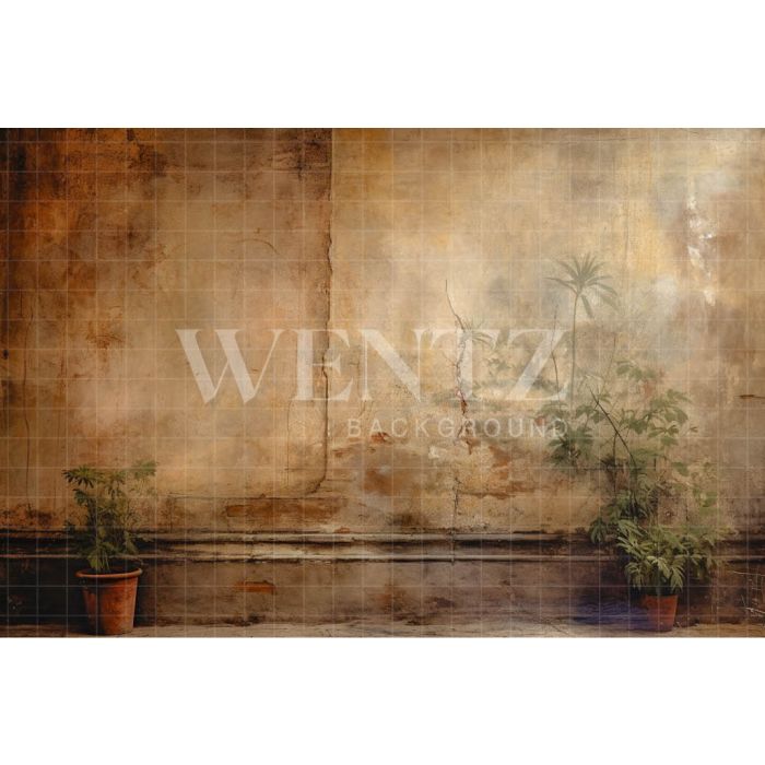 Photography Background in Fabric Wall with Plants / Backdrop 3361