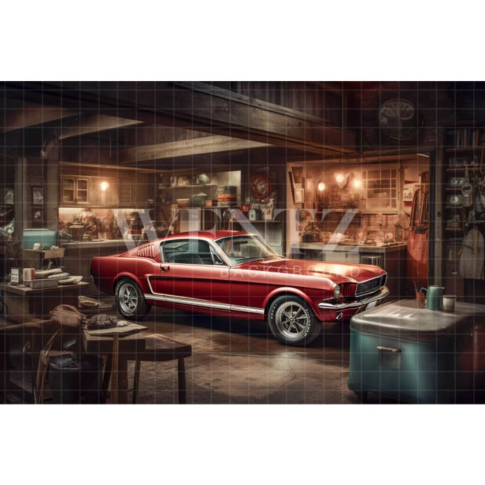 Photography Background in Fabric Car Garage / Backdrop 3362