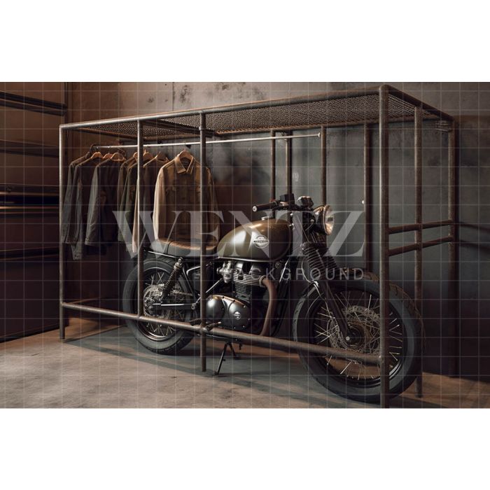 Photography Background in Fabric Set with Motorcycle / Backdrop 3383
