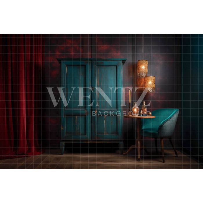 Photography Background in Fabric Room with Cabinet / Backdrop 3391