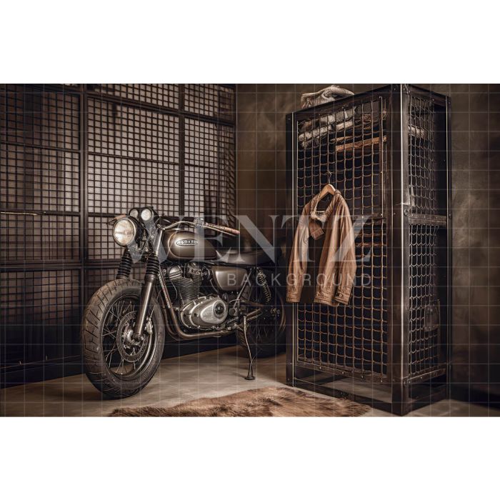 Photography Background in Fabric Set with Motorcycle / Backdrop 3395