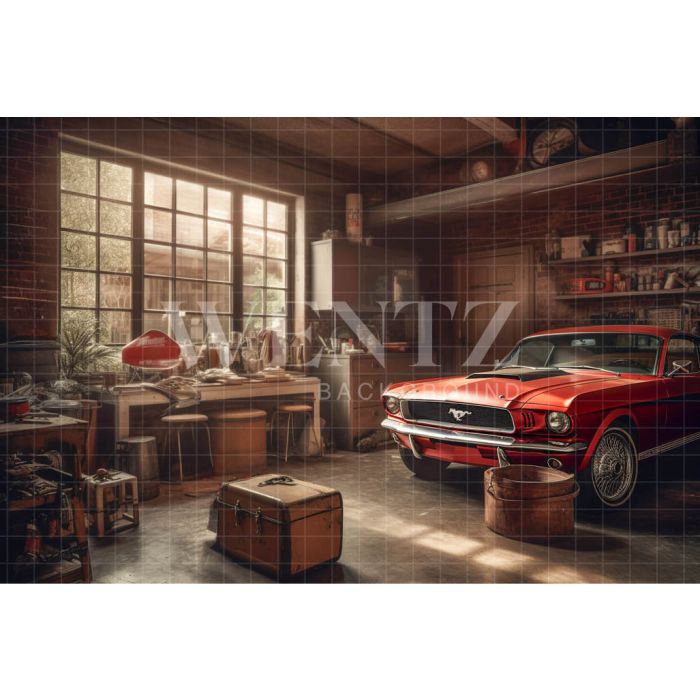 Photography Background in Fabric Old Garage / Backdrop 3397