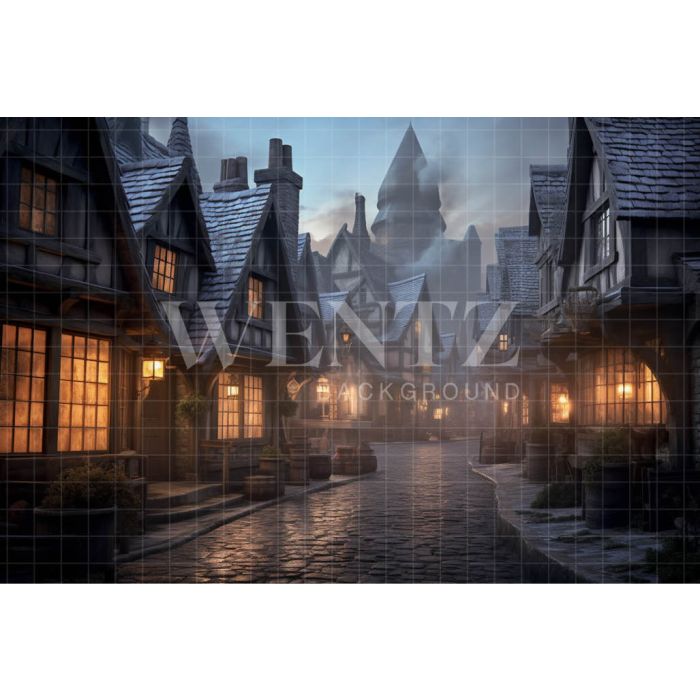 Photography Background in Fabric Wizards Village / Backdrop 3478