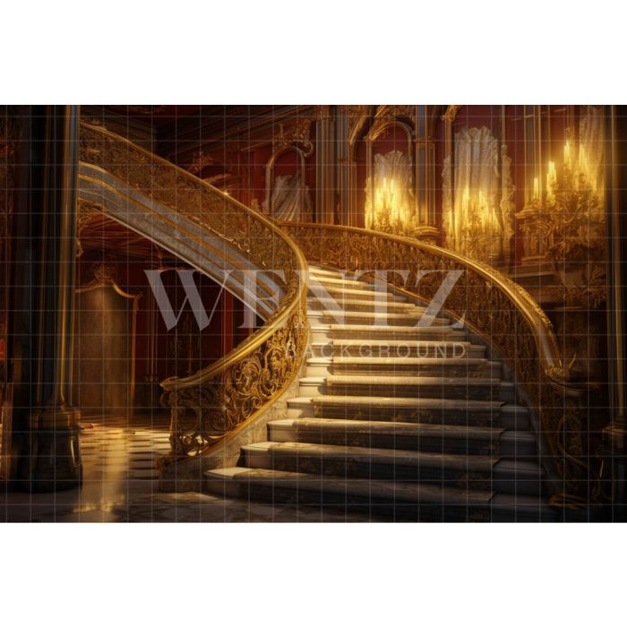 Photography Background in Fabric Gold Staircase / Backdrop 3542