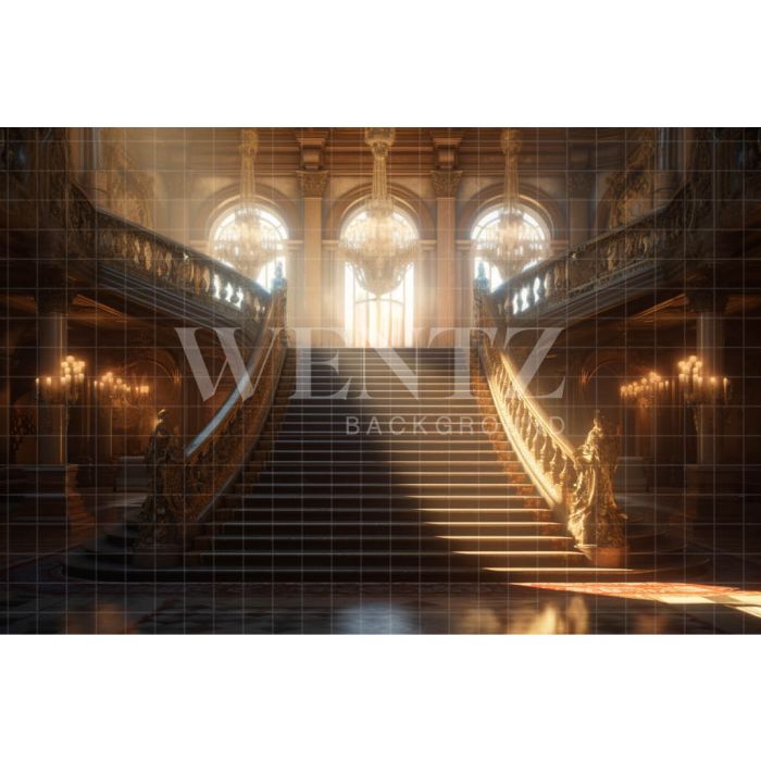 Photography Background in Fabric Gold Staircase / Backdrop 3543